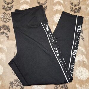 Zyia Logo Active Women's Sleek Black Leggings